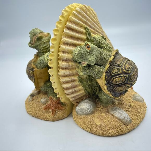Resin Turtle Seascape Bookends Set of Two Home Decor Tropical - Picture 1 of 10